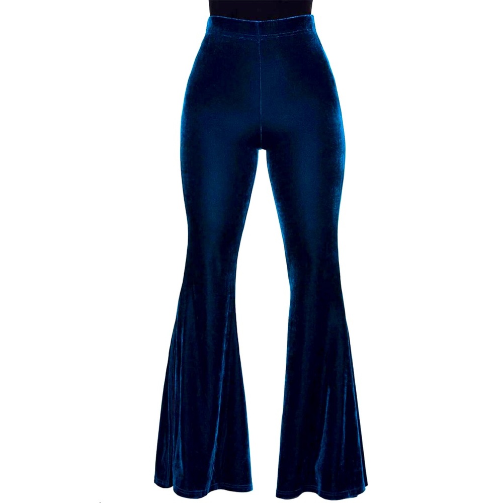 Killstar Moon dance Velvet bell bottoms in Sapphire
